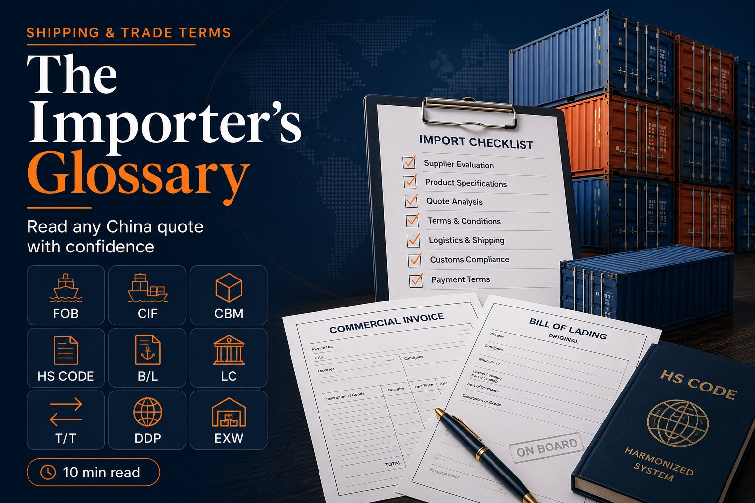 China importing glossary: shipping and trade terms explained