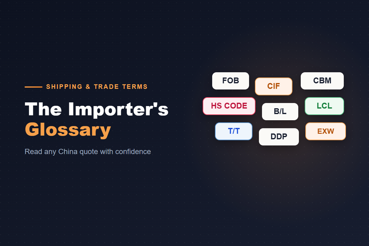 China importing glossary: shipping and trade terms explained
