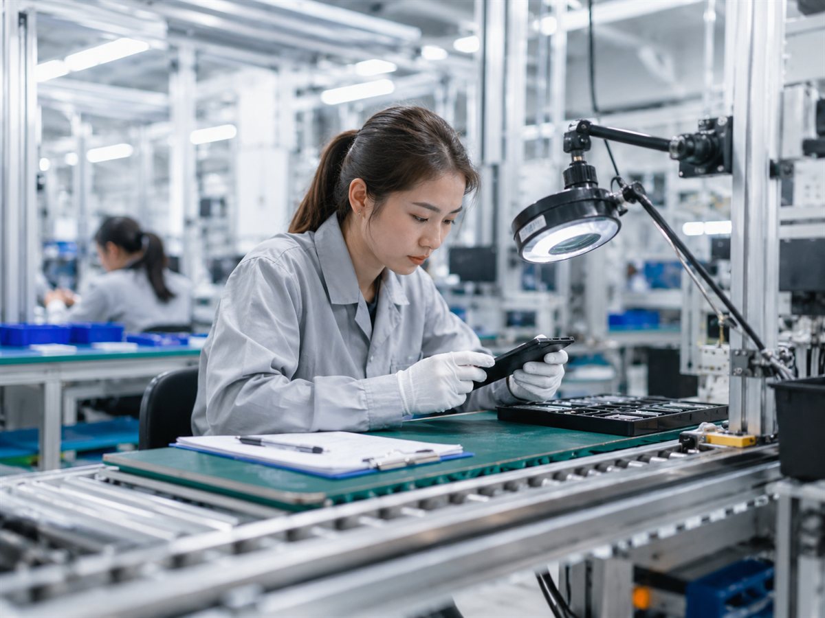 Inspector checking product quality before shipment